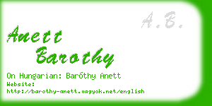 anett barothy business card